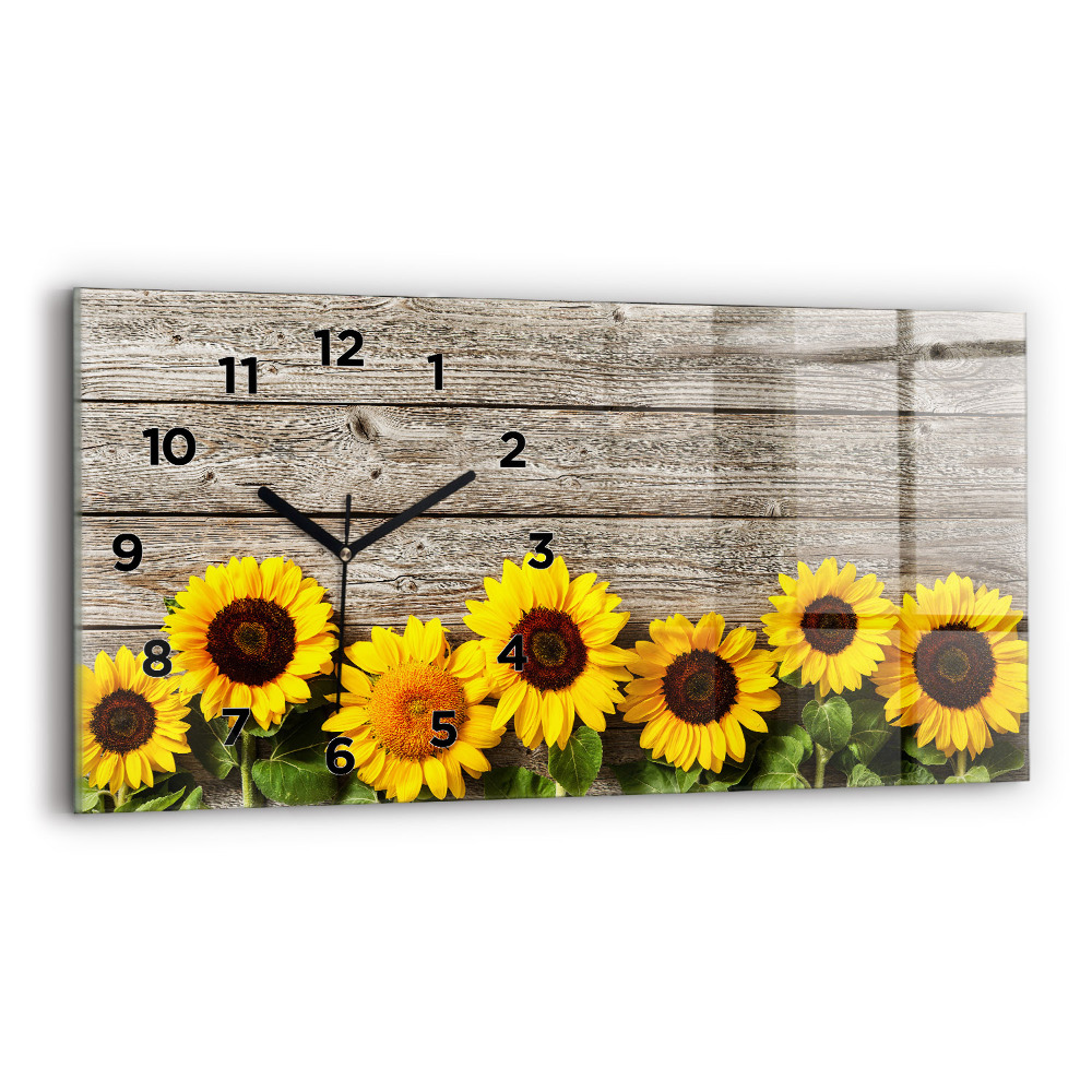 Horloge murale horizontale Tournesols