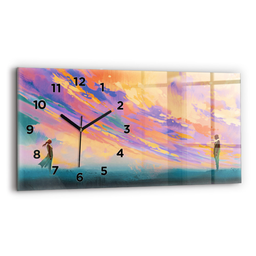 Horloge horizontale en verre Amour platonique