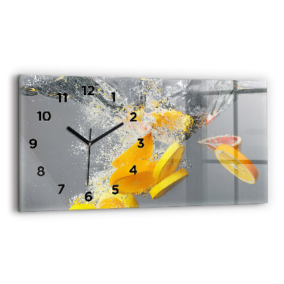 Horloge murale horizontale Agrumes dans l'eau