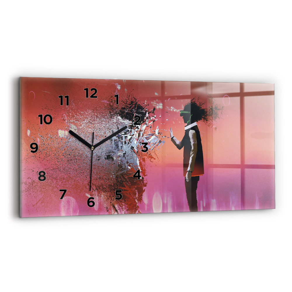 Horloge murale horizontale Cyberespace
