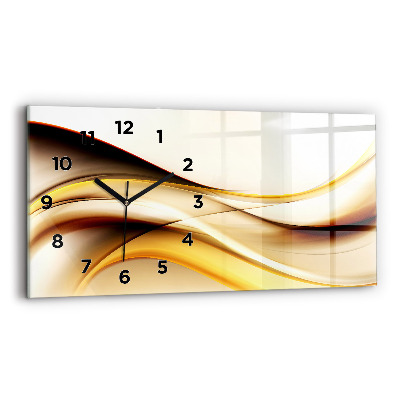 Horloge horizontale en verre Vague abstraite