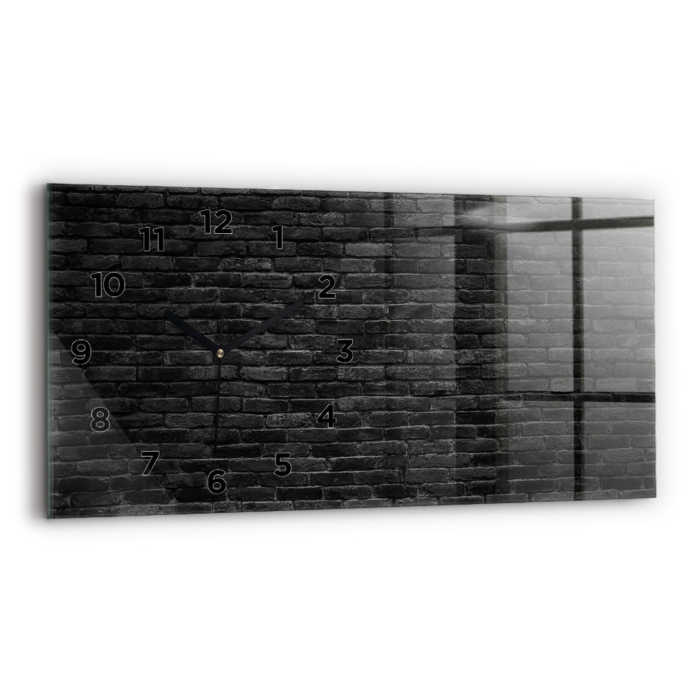 Horloge rectangulaire horizontale Mur de briques sombres
