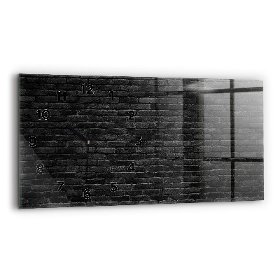 Horloge rectangulaire horizontale Mur de briques sombres