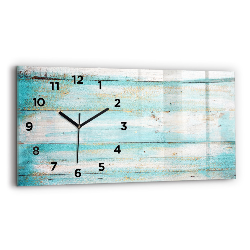 Horloge rectangulaire horizontale Planches bleues