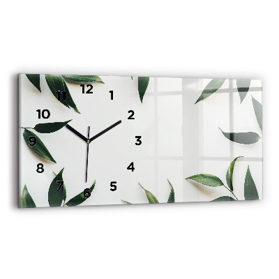 Horloge murale horizontale Cadre de feuilles