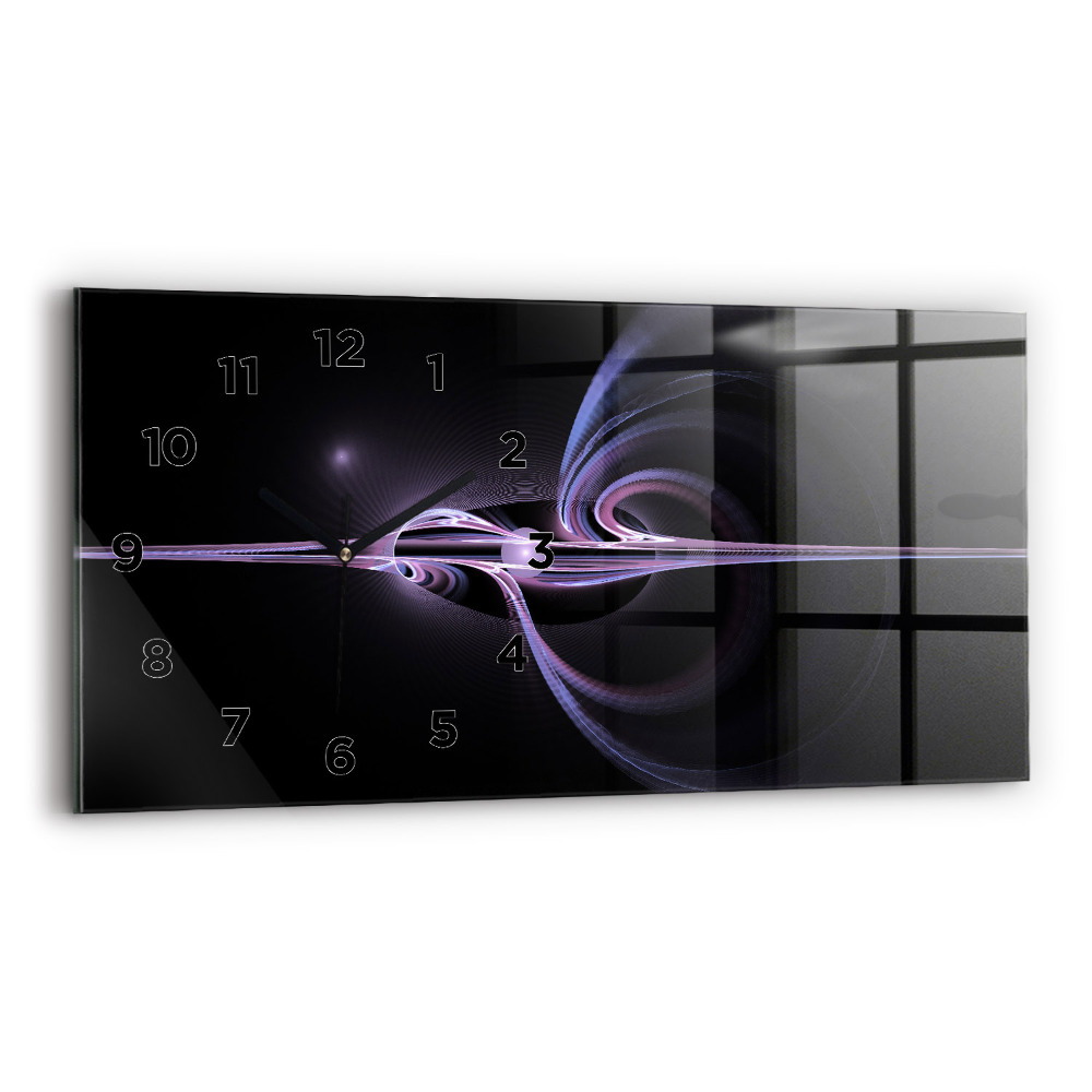Horloge murale horizontale Abstraction violette