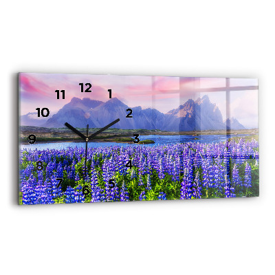 Horloge rectangulaire horizontale Vue d'une montagne en Islande
