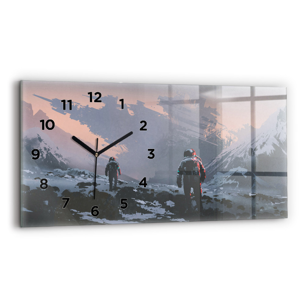 Horloge murale horizontale Astronautes Voie lactée