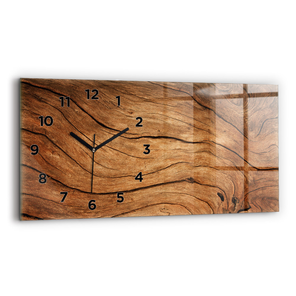 Horloge horizontale en verre Vieux bois