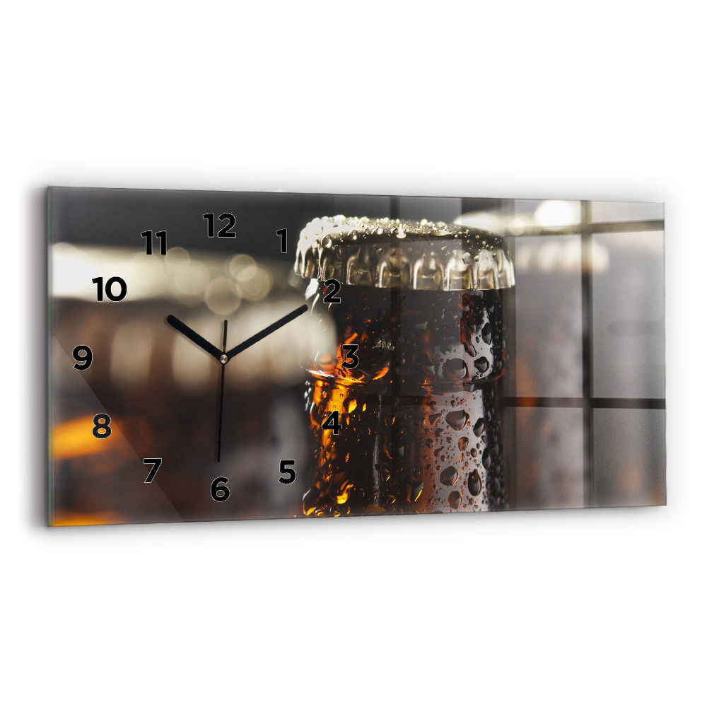 Horloge murale horizontale Bouteilles en verre