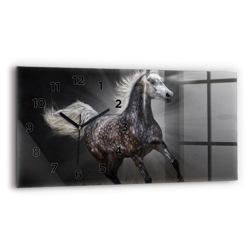 Horloge murale horizontale Cheval au galop
