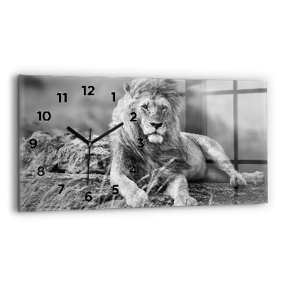 Horloge horizontale en verre Abstrait - Lion