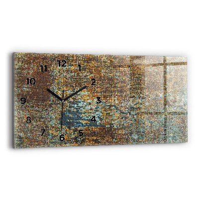 Horloge horizontale en verre Texture d'un vieux métal