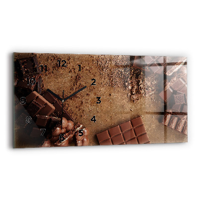 Horloge horizontale en verre Barres de chocolat
