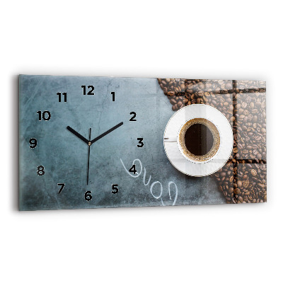 Horloge rectangulaire horizontale Tasse de café