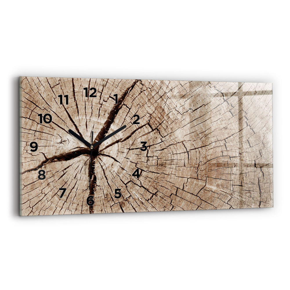 Horloge murale horizontale Tronc en bois ancien