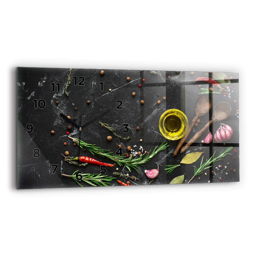 Horloge rectangulaire horizontale Épices sur le comptoir