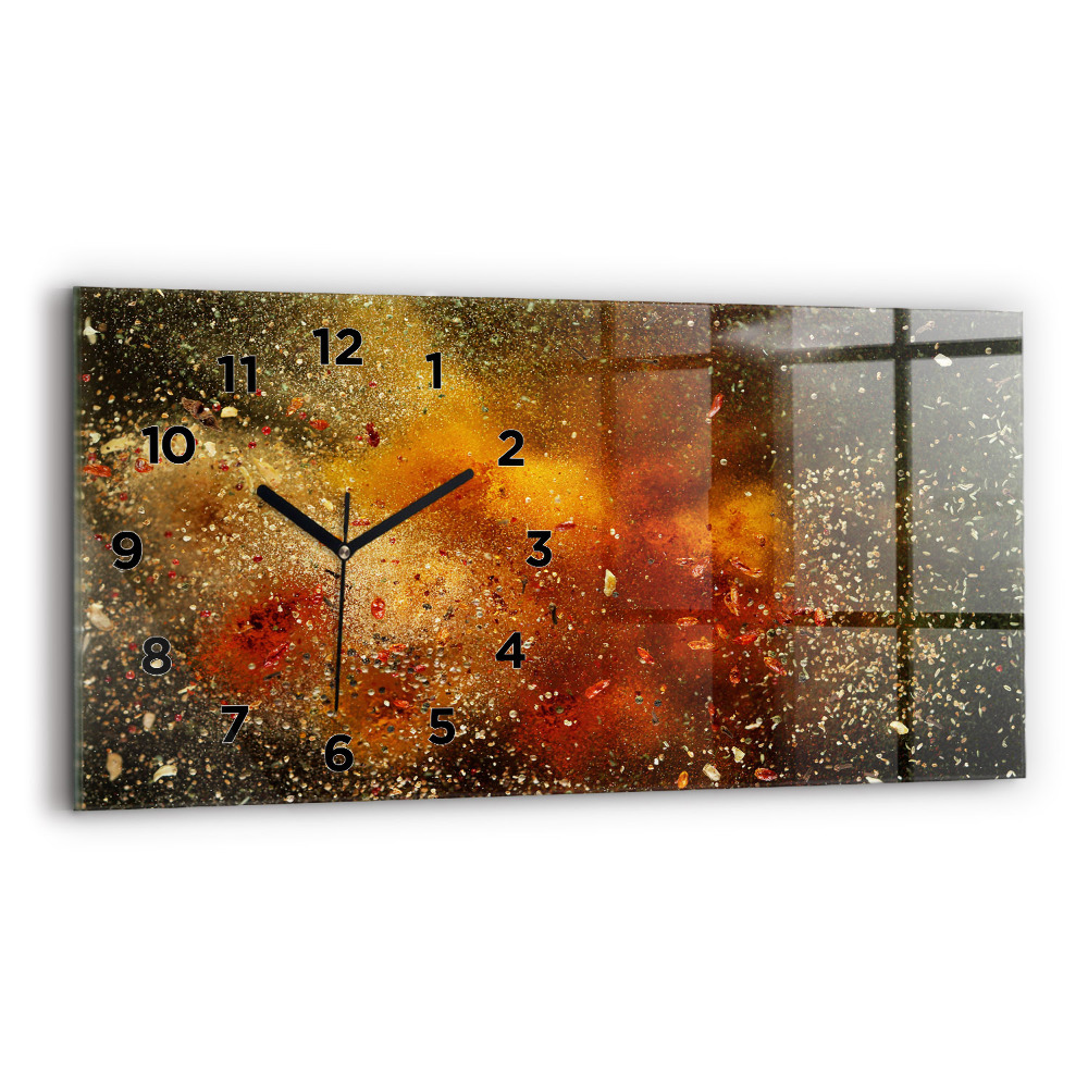 Horloge horizontale en verre Abstraction d'épices