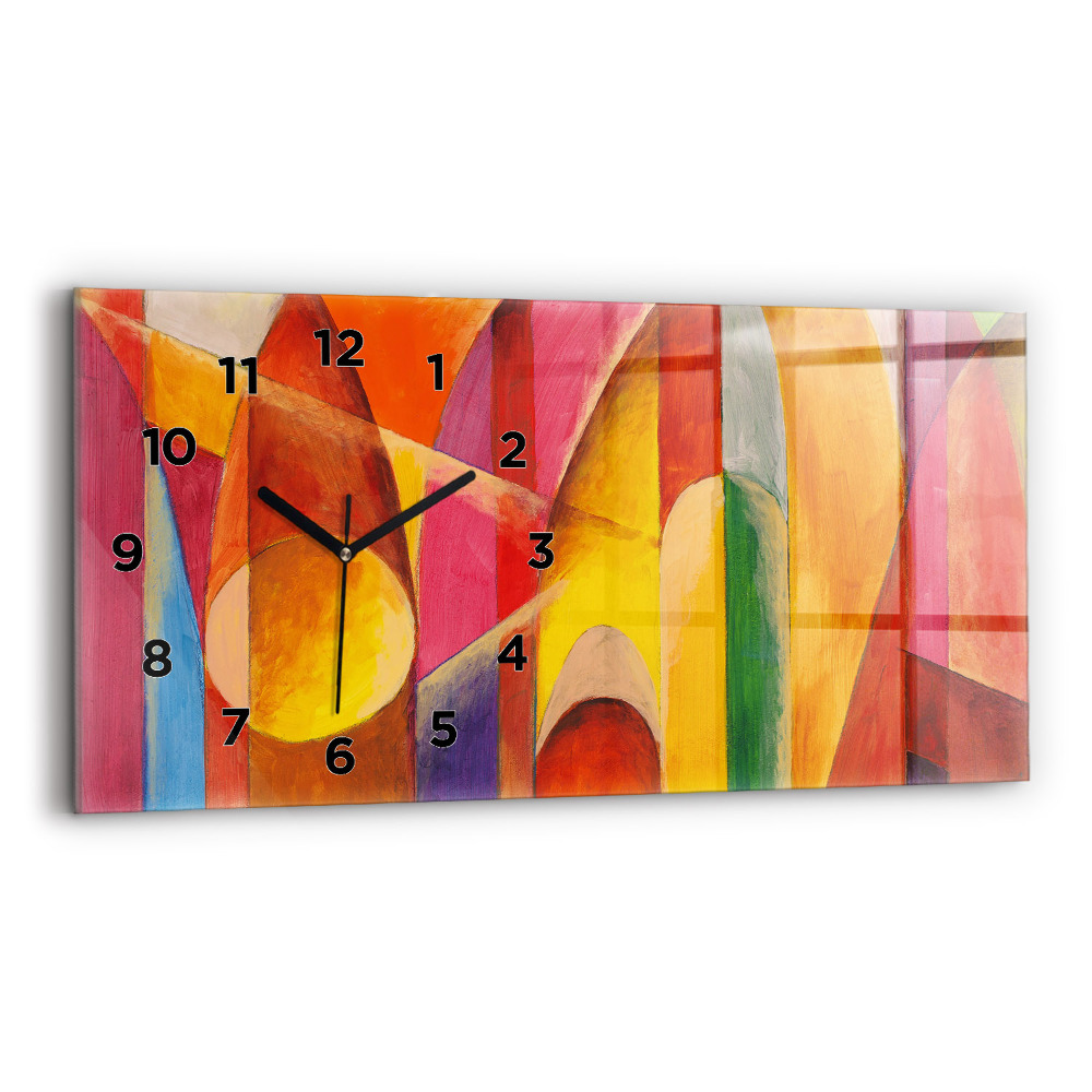 Horloge murale horizontale Décoration artistique Abstraction