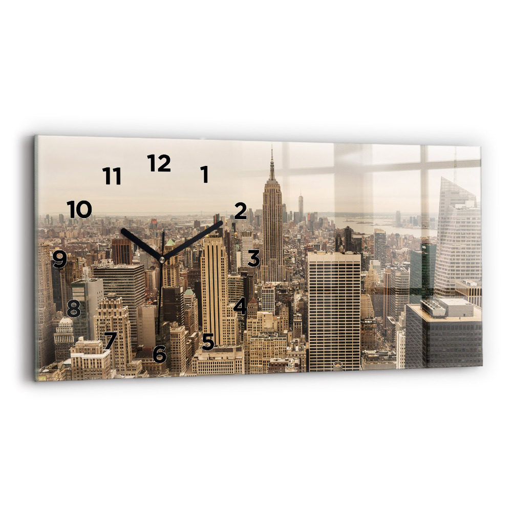 Horloge horizontale en verre Ville paysage