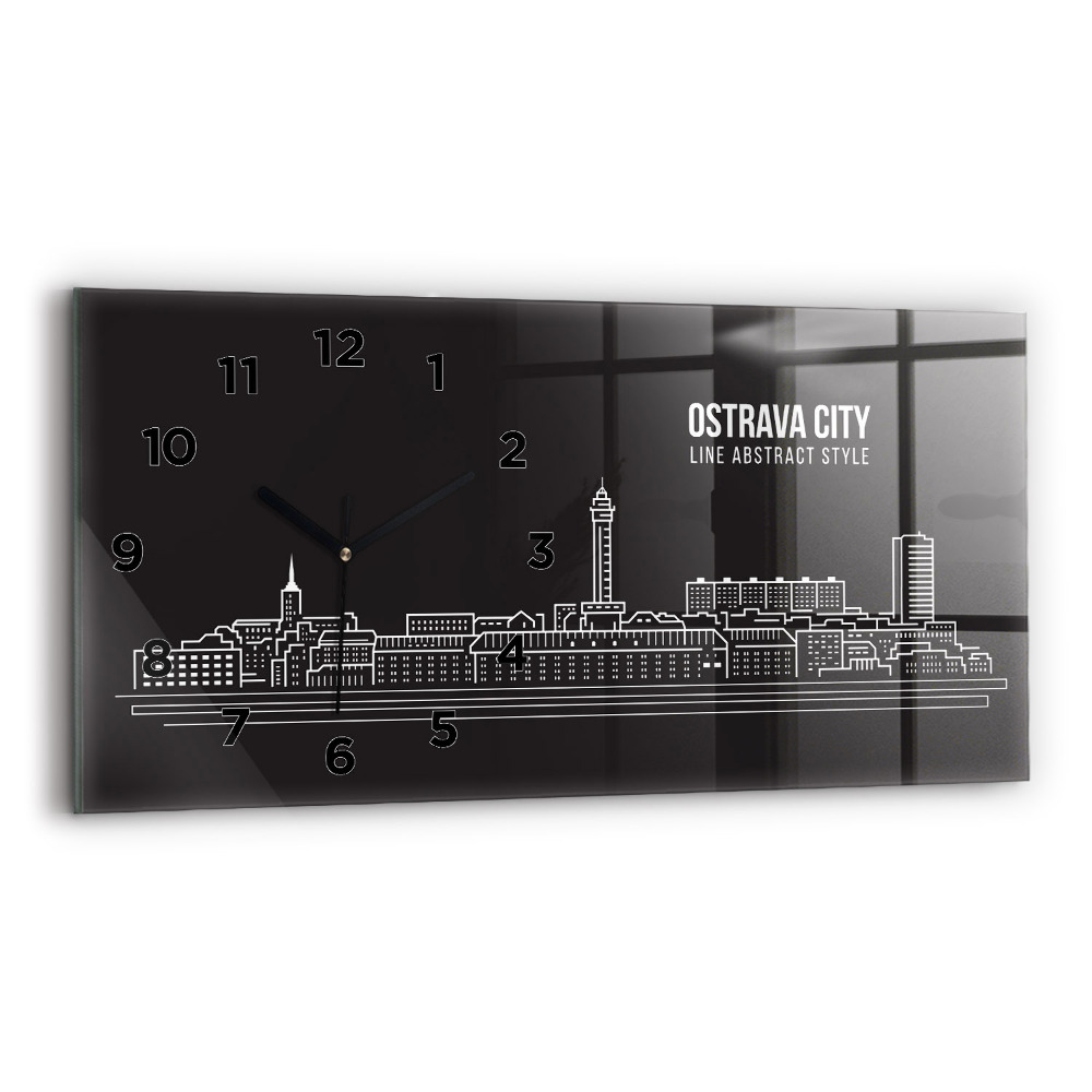 Horloge rectangulaire horizontale Dessin de la ville d'Ostrava