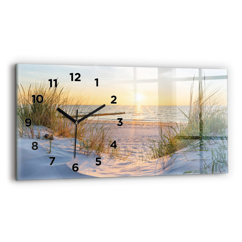 Horloge murale horizontale Coucher de soleil sur la mer