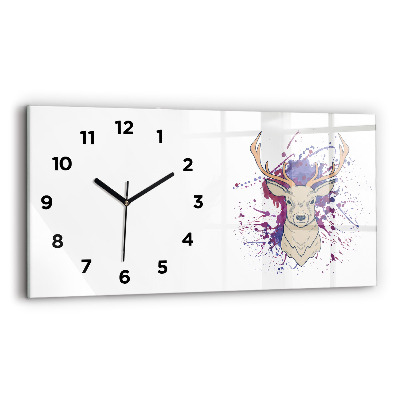 Horloge rectangulaire horizontale Illustration vectorielle d'un cerf