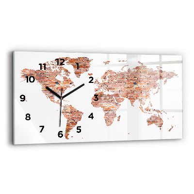 Horloge rectangulaire horizontale Ancienne carte en briques