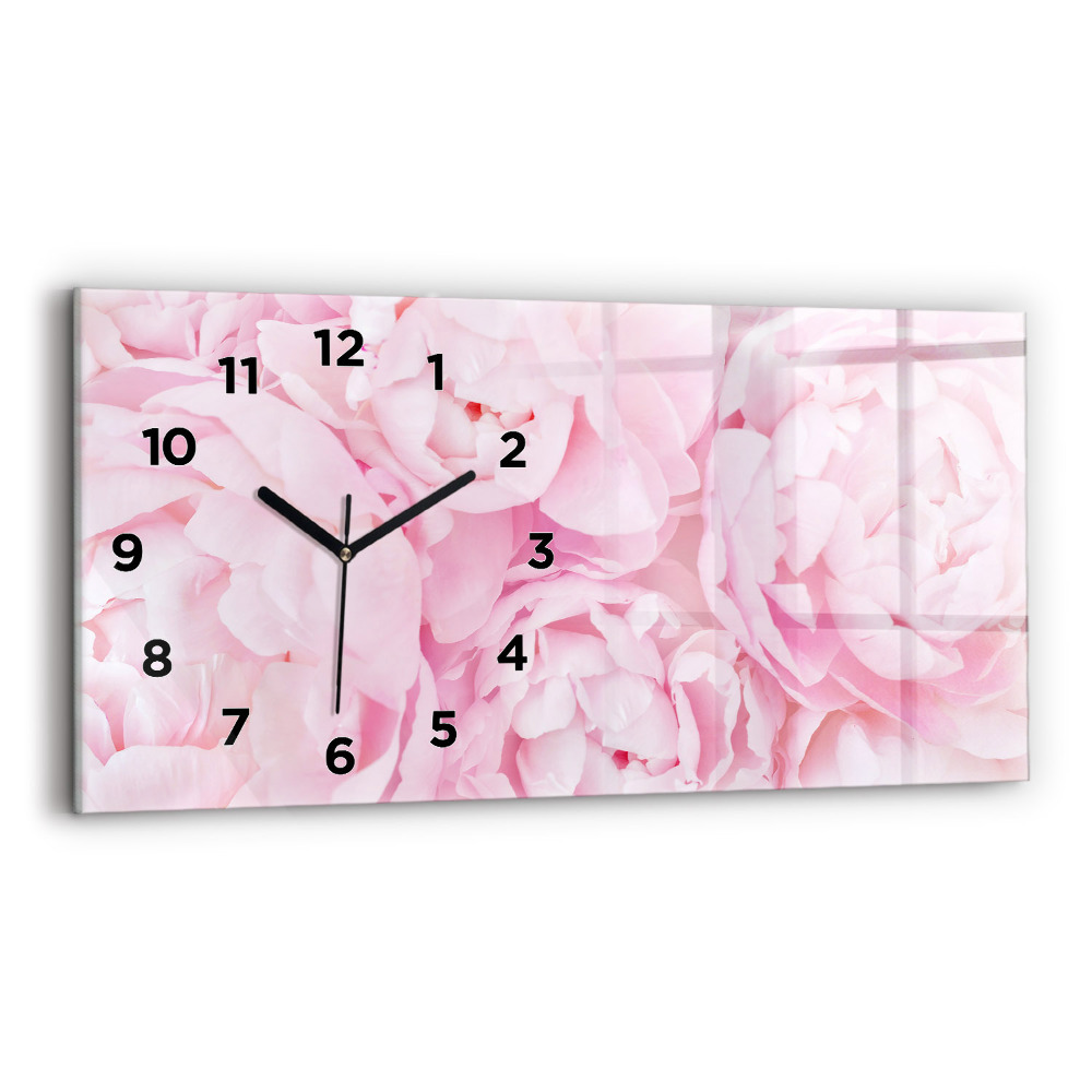 Horloge horizontale en verre Fleurs épanouies