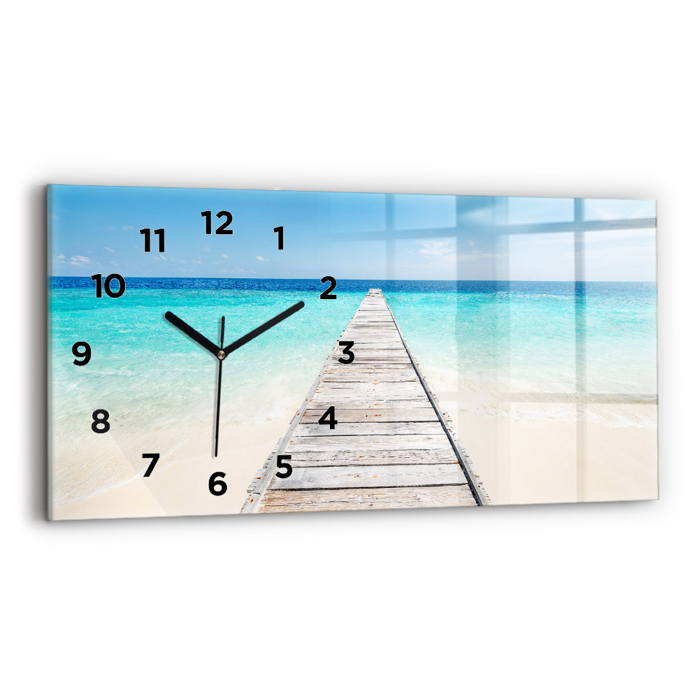 Horloge murale horizontale Île tropicale
