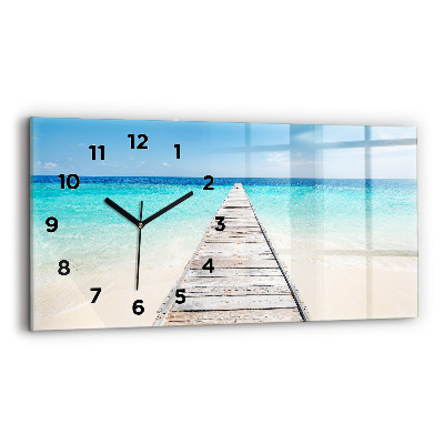 Horloge murale horizontale Île tropicale