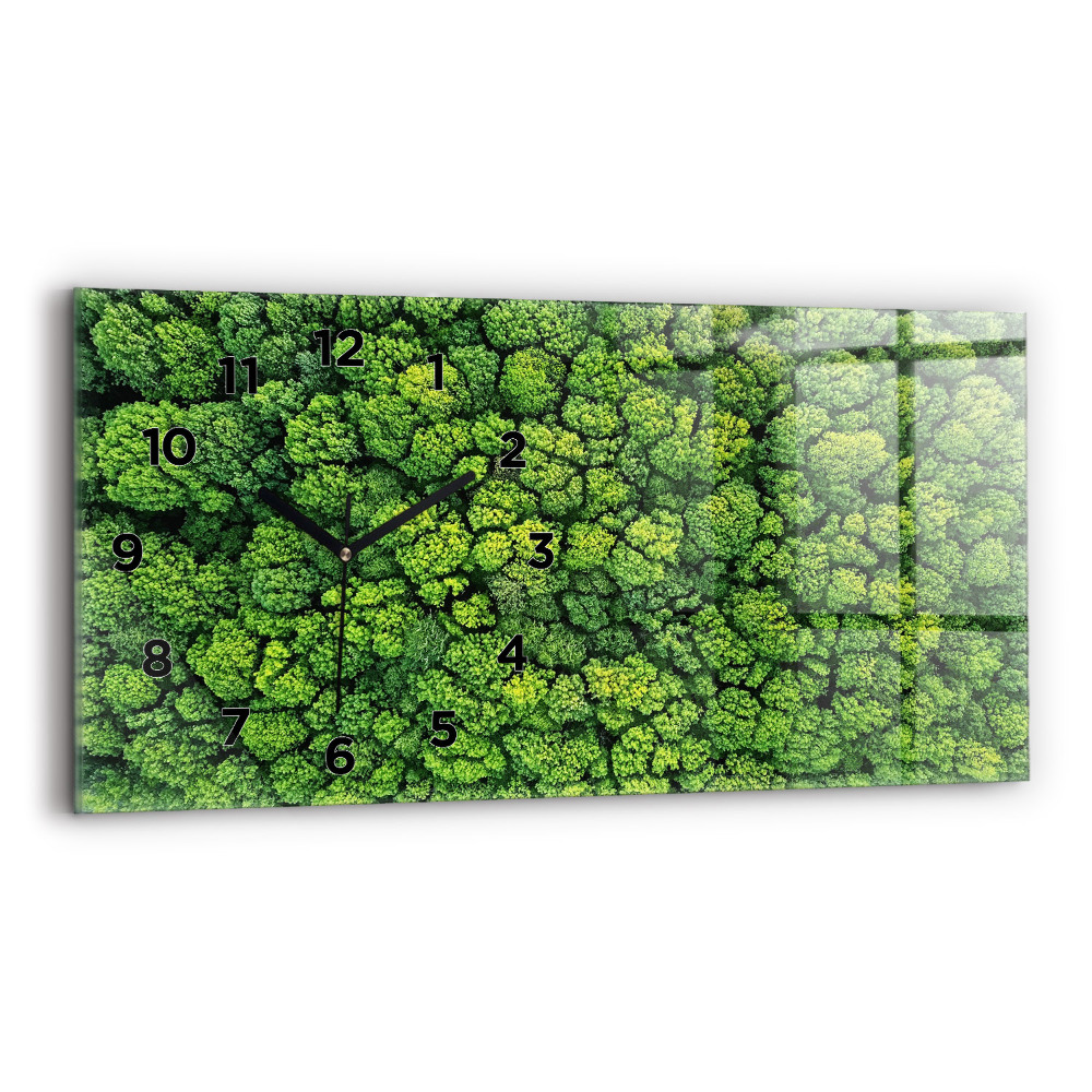 Horloge murale horizontale Forêt vue d'oiseau