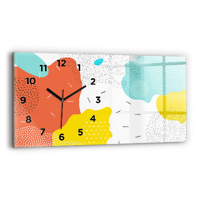 Horloge horizontale en verre POP abstrait