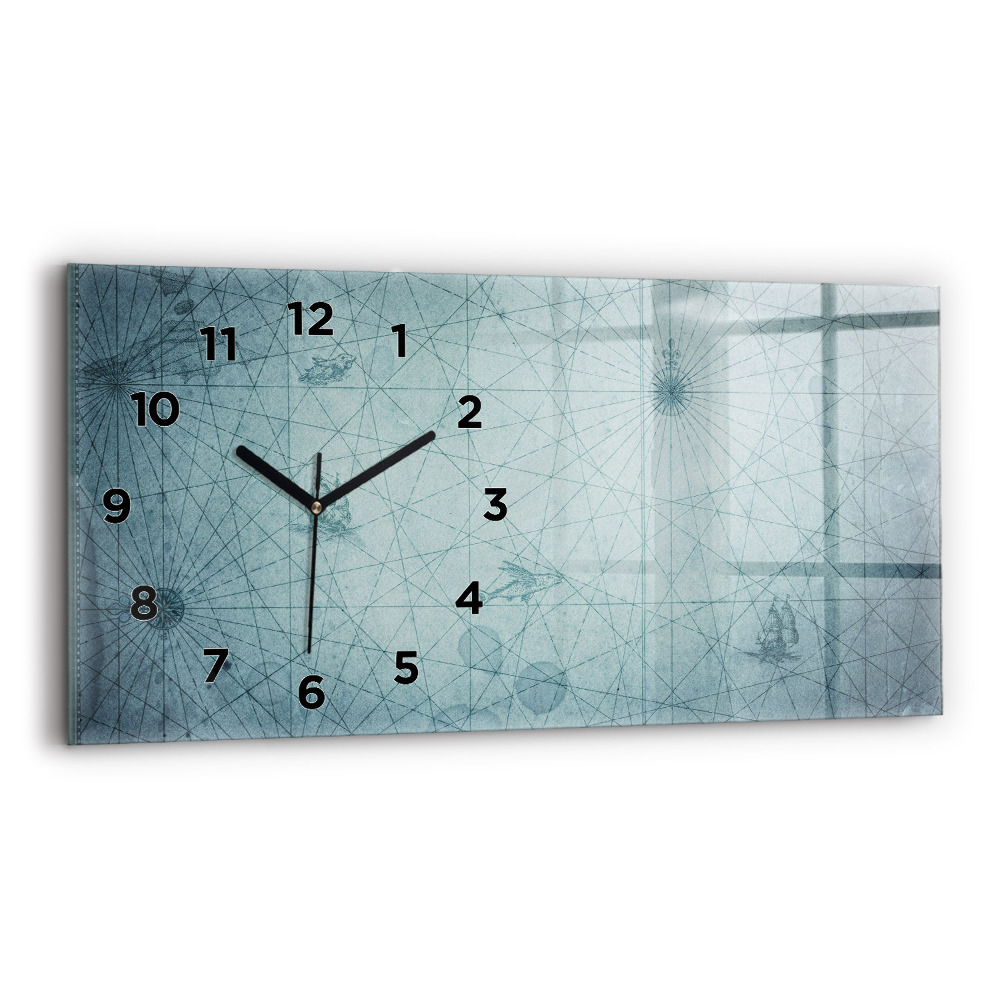 Horloge murale horizontale Carte vintage