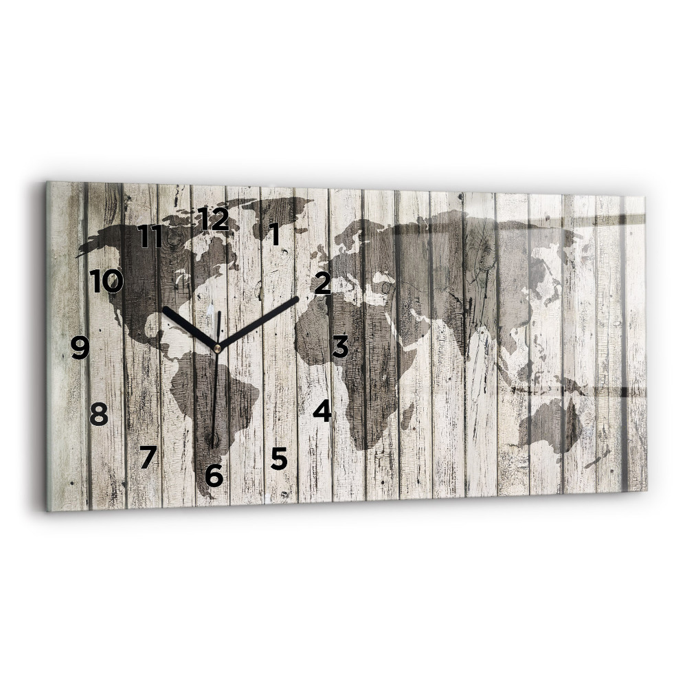 Horloge rectangulaire horizontale Planches de la carte du monde
