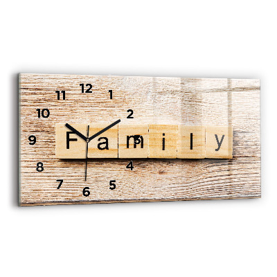 Horloge horizontale en verre Inscription familiale
