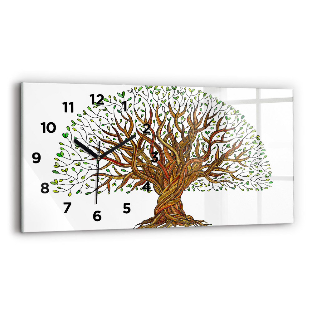 Horloge horizontale en verre Racines d'arbre