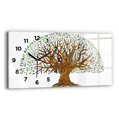 Horloge horizontale en verre Racines d'arbre