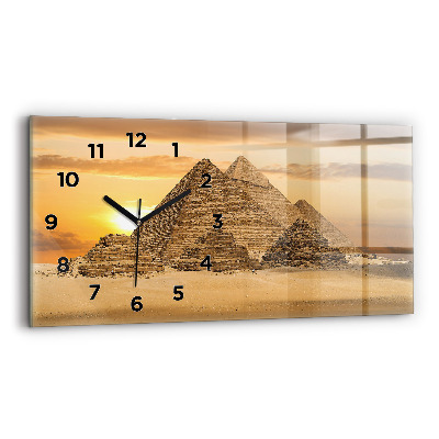 Horloge rectangulaire horizontale Pyramides et coucher de soleil