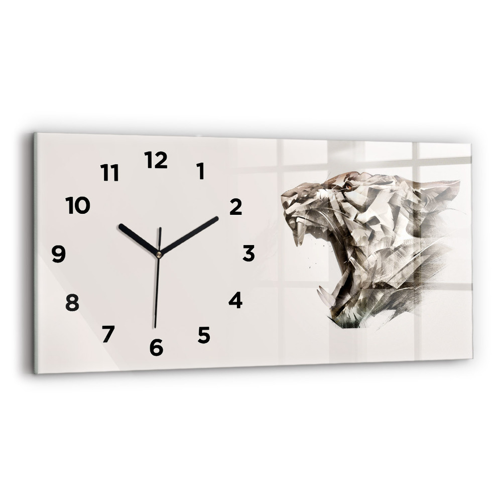 Horloge rectangulaire horizontale Portrait peint d'un tigre