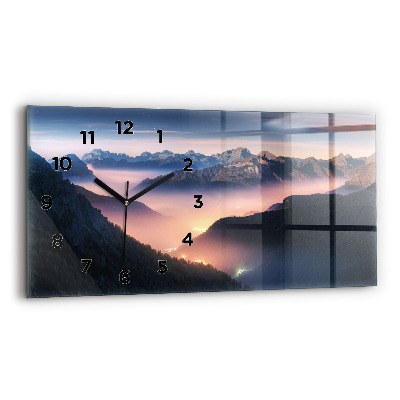 Horloge horizontale en verre Paysage de montagne