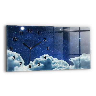 Horloge murale horizontale Ciel nocturne