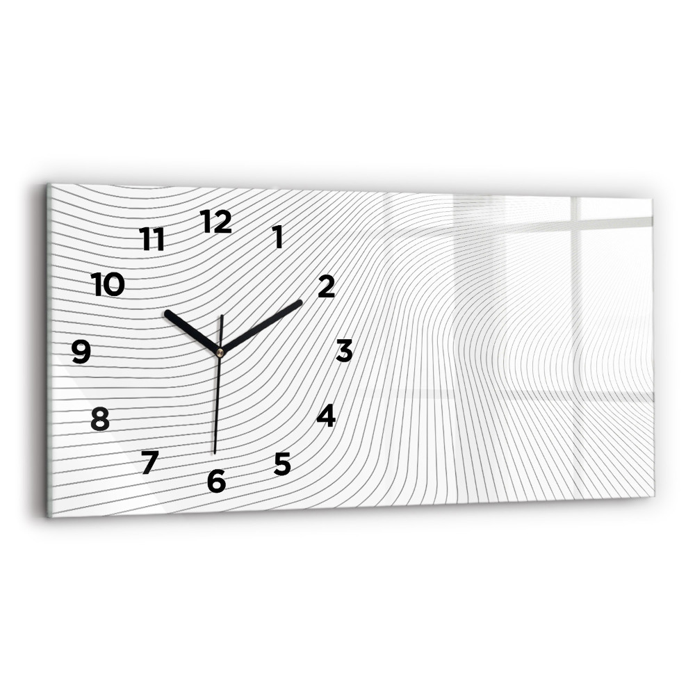 Horloge horizontale en verre Lignes abstraites