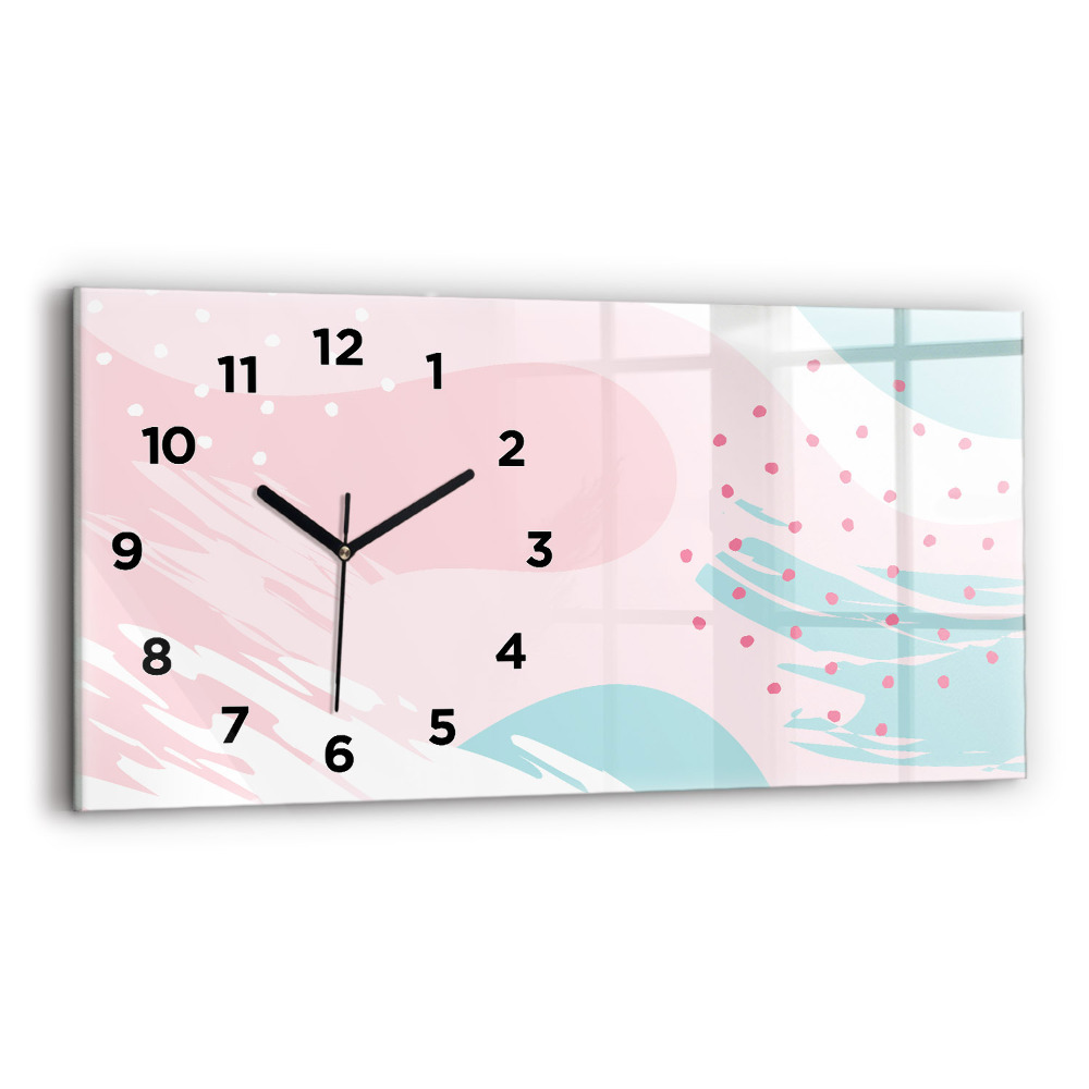 Horloge horizontale en verre Abstraction pastel