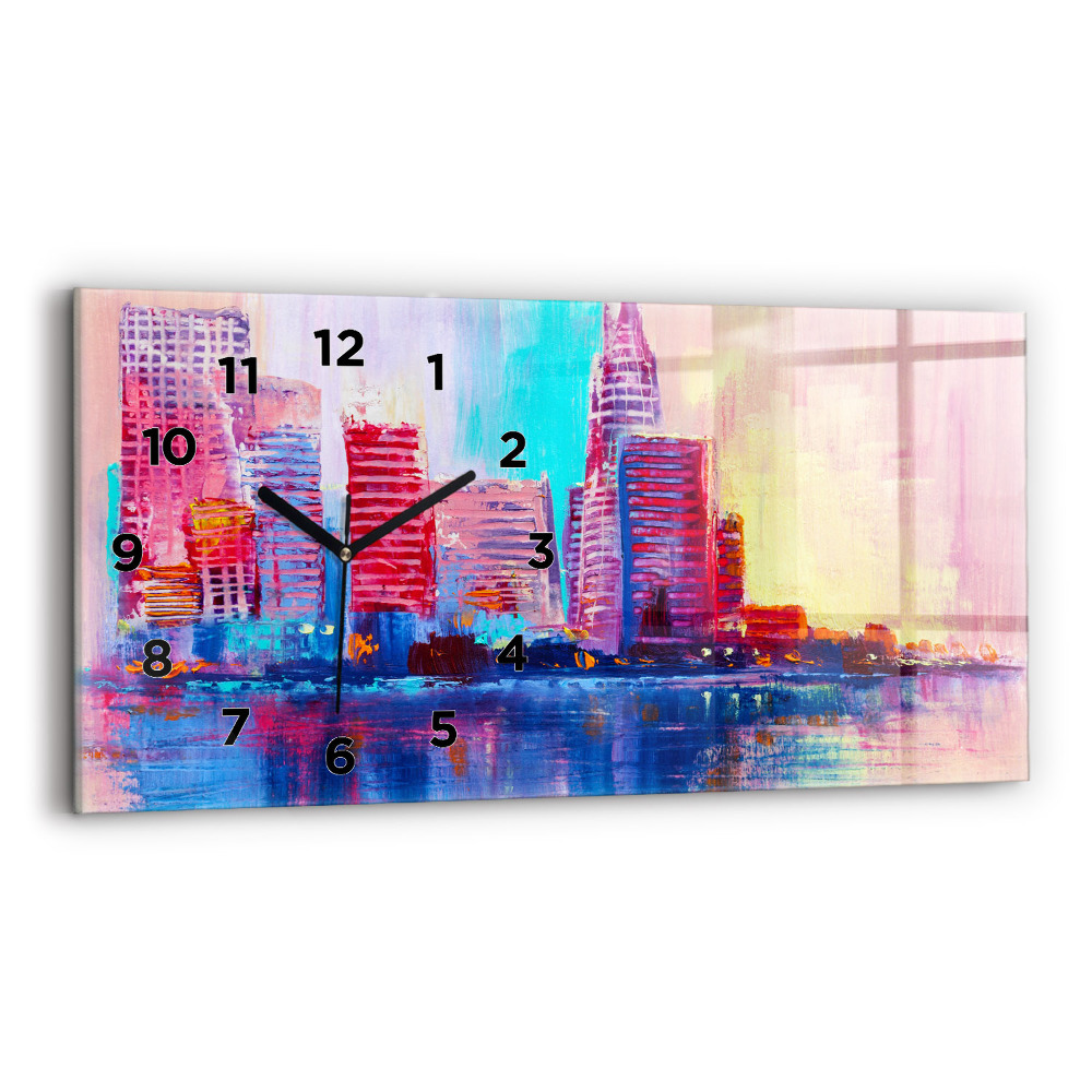 Horloge rectangulaire horizontale Abstrait de gratte-ciel