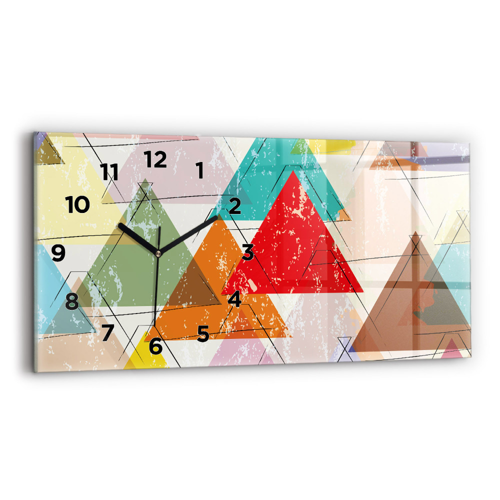 Horloge murale horizontale Motif géométrique triangulaire