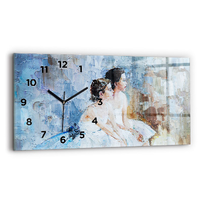 Horloge rectangulaire horizontale Jeunes ballerines