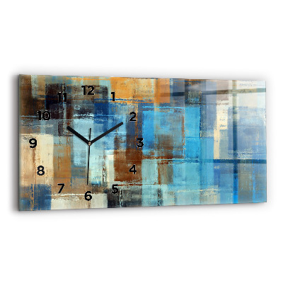 Horloge rectangulaire horizontale Fond coloré - abstrait