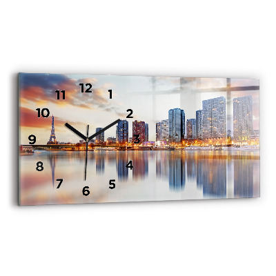 Horloge rectangulaire horizontale Panorama avec la Tour Eiffel