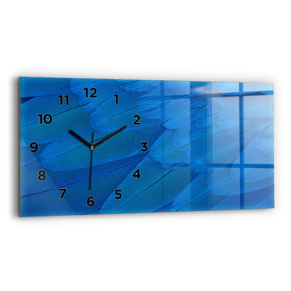 Horloge horizontale en verre Plume d'oiseau